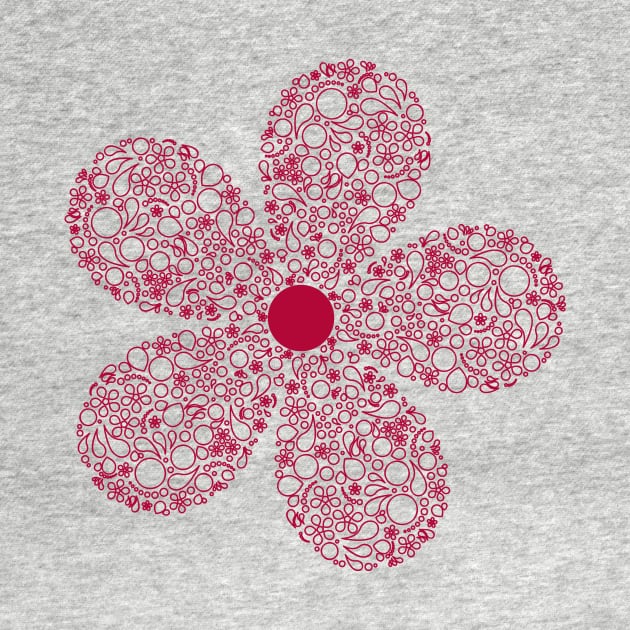 Flower in Modern Paisley Outline Design by amyvanmeter